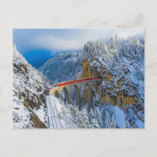 Cartão Postal Gelo e neve Bernina Express, Suiça