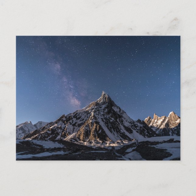 Cartão Postal Gelo e neve | Via Látea Baltoro Glacier, Paquistão (Frente)