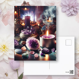 Cartão Postal Gemas e Cristais bonito de Ametist Roxo