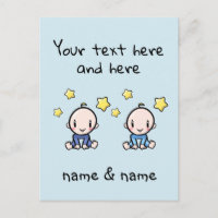 Gêmeos Bebês Meninos Personalizado Parabéns, Fofo