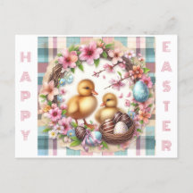 Gêmeos Primeira Páscoa Aquarela Dois Patos