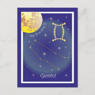 Cartão Postal Gemini de 21 de maio a 21 de junho Postkarte