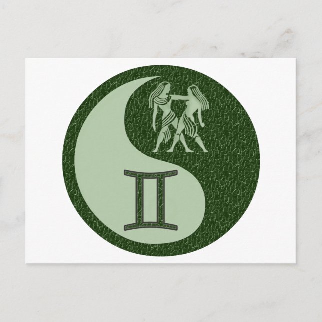 Cartão Postal Gemini Yin Yang (Frente)