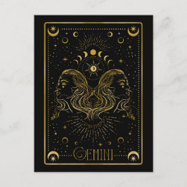 Cartão Postal Gemini zodiac