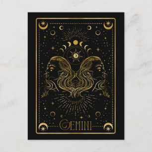 Cartão Postal Gemini zodiac