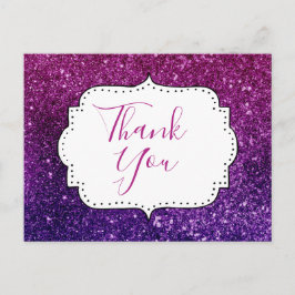 Cartão Postal Gemstones cor-de-rosa e roxos, agradecimentos