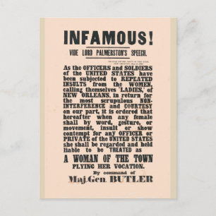 Cartão Postal gen Butler New Orleans, Guerra Civil