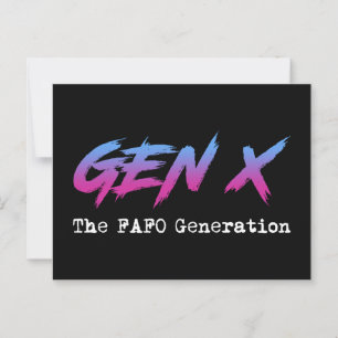 Cartão Postal Gen X - A Geração FAFO
