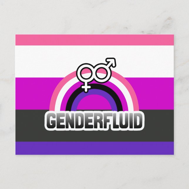 CARTÃO POSTAL GENDERFLUID RAINBOW (Frente)