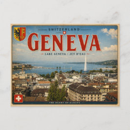 Cartão Postal Genebra Antiga - Suíça - Lago de Genebra