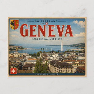 Cartão Postal Genebra Antiga - Suíça - Lago de Genebra