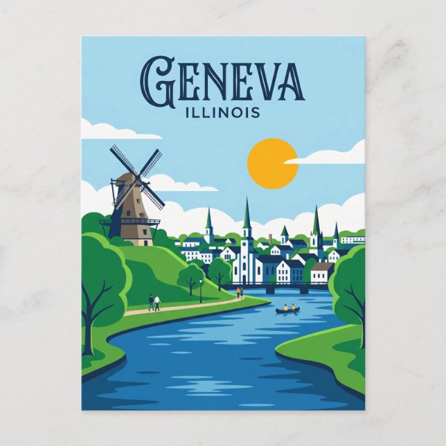 Cartão Postal Genebra Illinois (Frente)