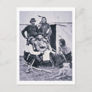 Cartão Postal General George A. Custer (1839-76) com seu índio