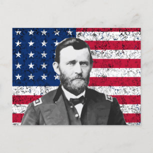 Cartão Postal General Grant e a bandeira americana