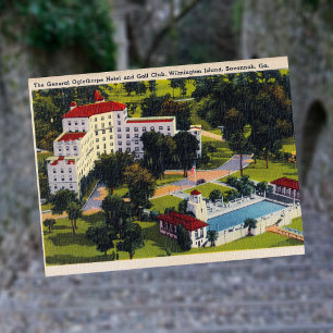 Cartão Postal General Oglethorpe Hotel Golf Club Wilmington Isl