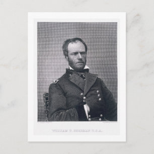 Cartão Postal General William Tecumseh Sherman, gravado após um