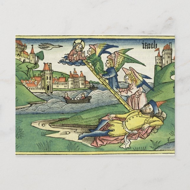 Cartão Postal Gênesis 28 10 Escada de Jacob, de Nuremberg (Frente)