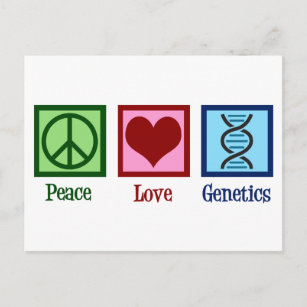 Cartão Postal Geneticista Peace Love Genetics Company
