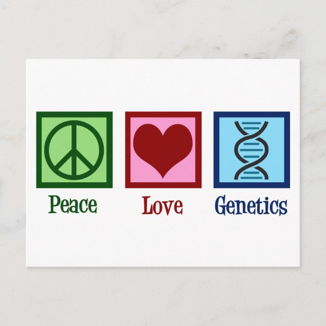 Cartão Postal Geneticista Peace Love Genetics Company (Frente)