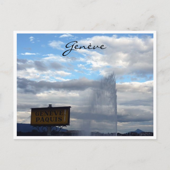 Cartão Postal genève jet d'eau paquis (Frente)