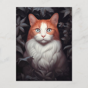 Cartão Postal Gengibre branco bonito entre folhas