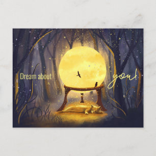 Cartão Postal Gengibre na floresta encantada personalizável