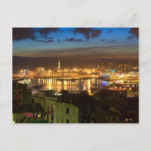 Cartão Postal Génova e o porto à noite