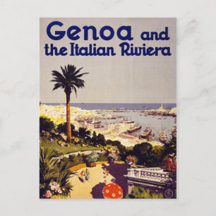 Cartão Postal Génova e o Restor do Poster vintage italiano River