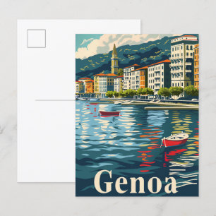 Cartão Postal Génova Itália Vintage Viagem