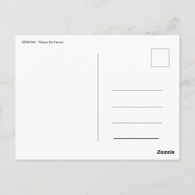 Cartão Postal Genova - Piazza de Ferrari (Verso)