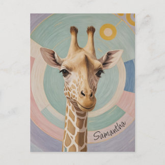 Cartão Postal Gentle Giant: Pastel Giraffe