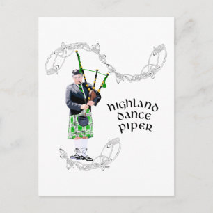 Cartão Postal Gentleman Bagpiper em Green Kilt