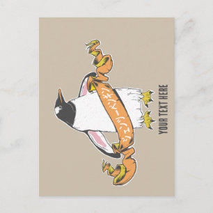 Cartão Postal Gentoo penguin Japonês escrevendo Kanji