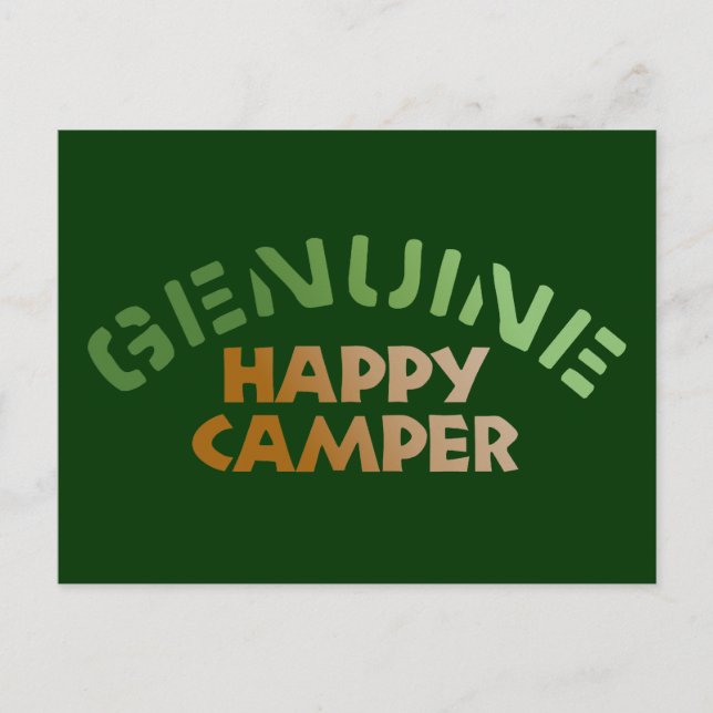 Cartão Postal Genuine Happy Camper (Frente)