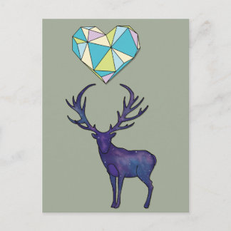 Cartão Postal Geo Deer Heart Poster