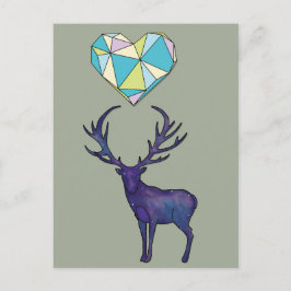Cartão Postal Geo Deer Heart Poster
