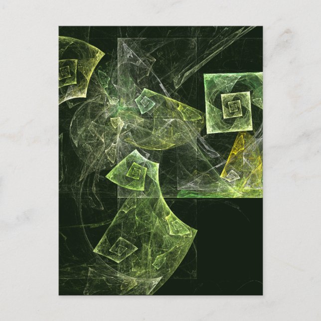 Cartão Postal Geometria Fractal de Luz Abstrata Equilibrada e Di (Frente)