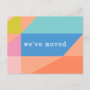 Cartão Postal Geométrico Colorida Brilhante Movimentamos Novo En