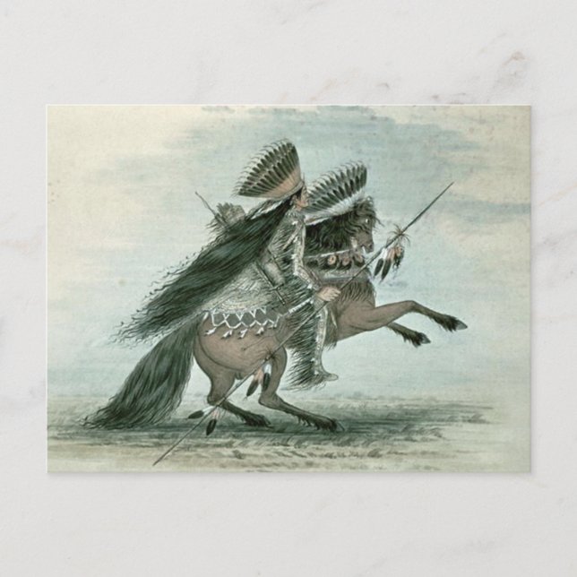 Cartão Postal George Catlin - Guerreiro (Frente)