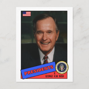 Cartão Postal George H.W. Placa de Baseball Bush