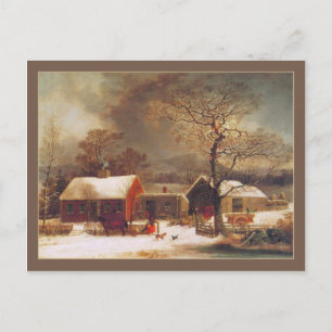 Cartão Postal George Henry Durrie natal Winter em New Haven