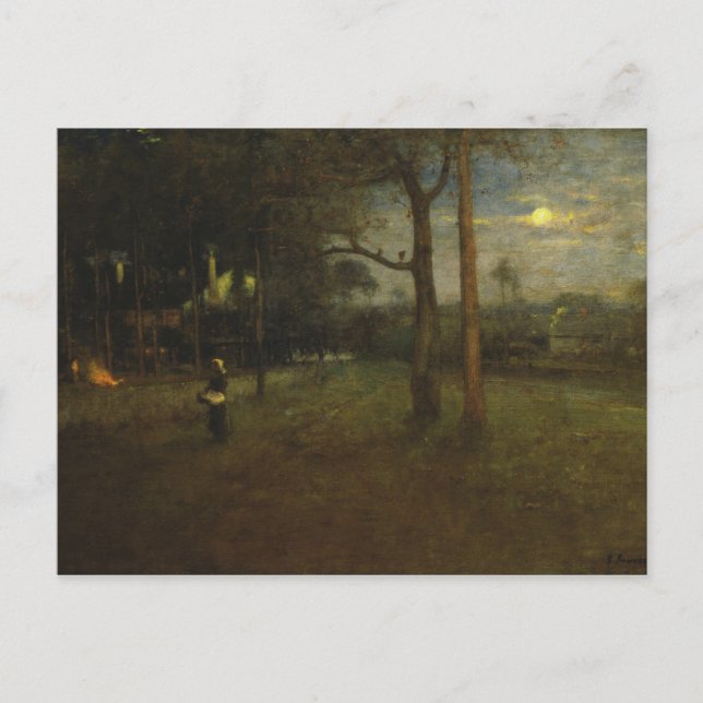 Cartão Postal George Inness - Lua da Lua, Primaveras de Tarpon (Frente)