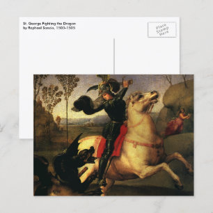 Cartão Postal George Lutando contra o Dragão por Raphael Sanzio