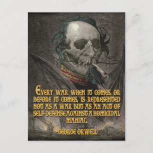 Cartão Postal George Orwell Citação sobre Propaganda em Guerra