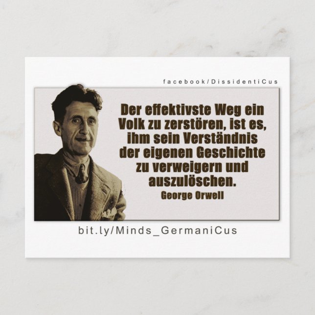 Cartão Postal George Orwell: Geschichte (Frente)