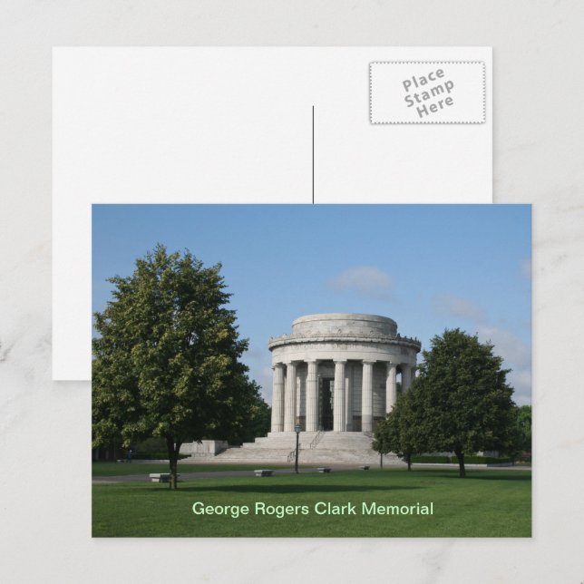 Cartão Postal George Rogers Clark Memorial Vincennes Indiana (Frente/Verso)