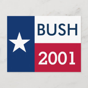Cartão Postal George W Bush 2001 Texas Flag