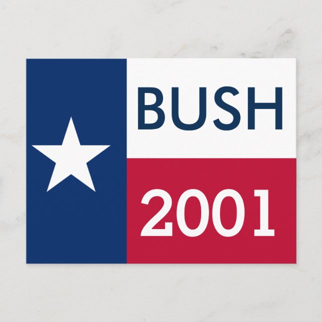 Cartão Postal George W Bush 2001 Texas Flag (Frente)