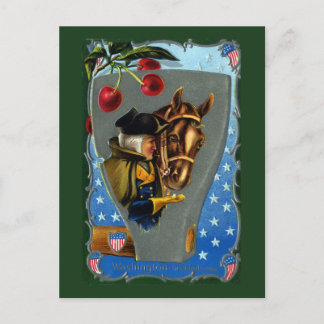 Cartão Postal George Washington Alimentando Cubo de Açúcar de Ca