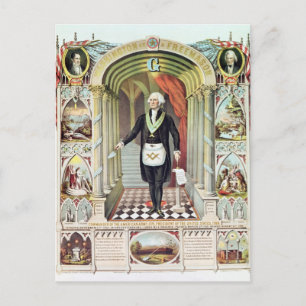 Cartão Postal George Washington como Freemason